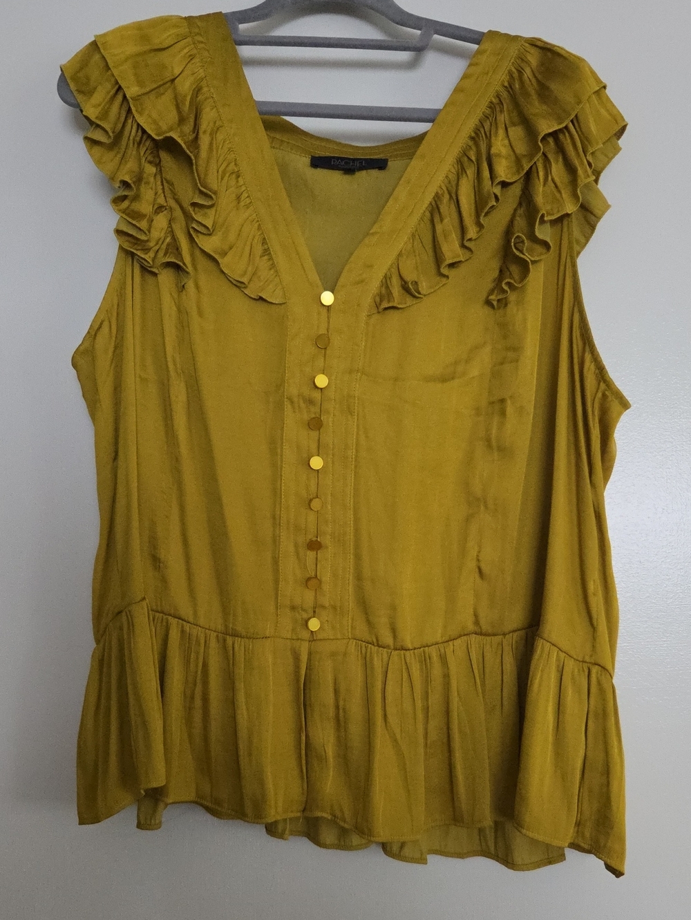 Satin Feel Chartreuse Colored Top